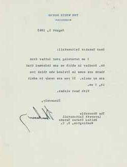 约翰·F的信. 1963年8月5日，肯尼迪致莱弗里特·索尔顿斯托尔 